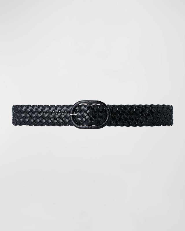 Braided Leather Wide Belt
